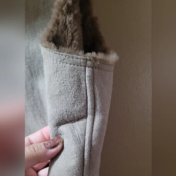 GUC VTG Pendleton Genuine Shearling Lamb Leather Vest Size Large Tan - Picture 7 of 13